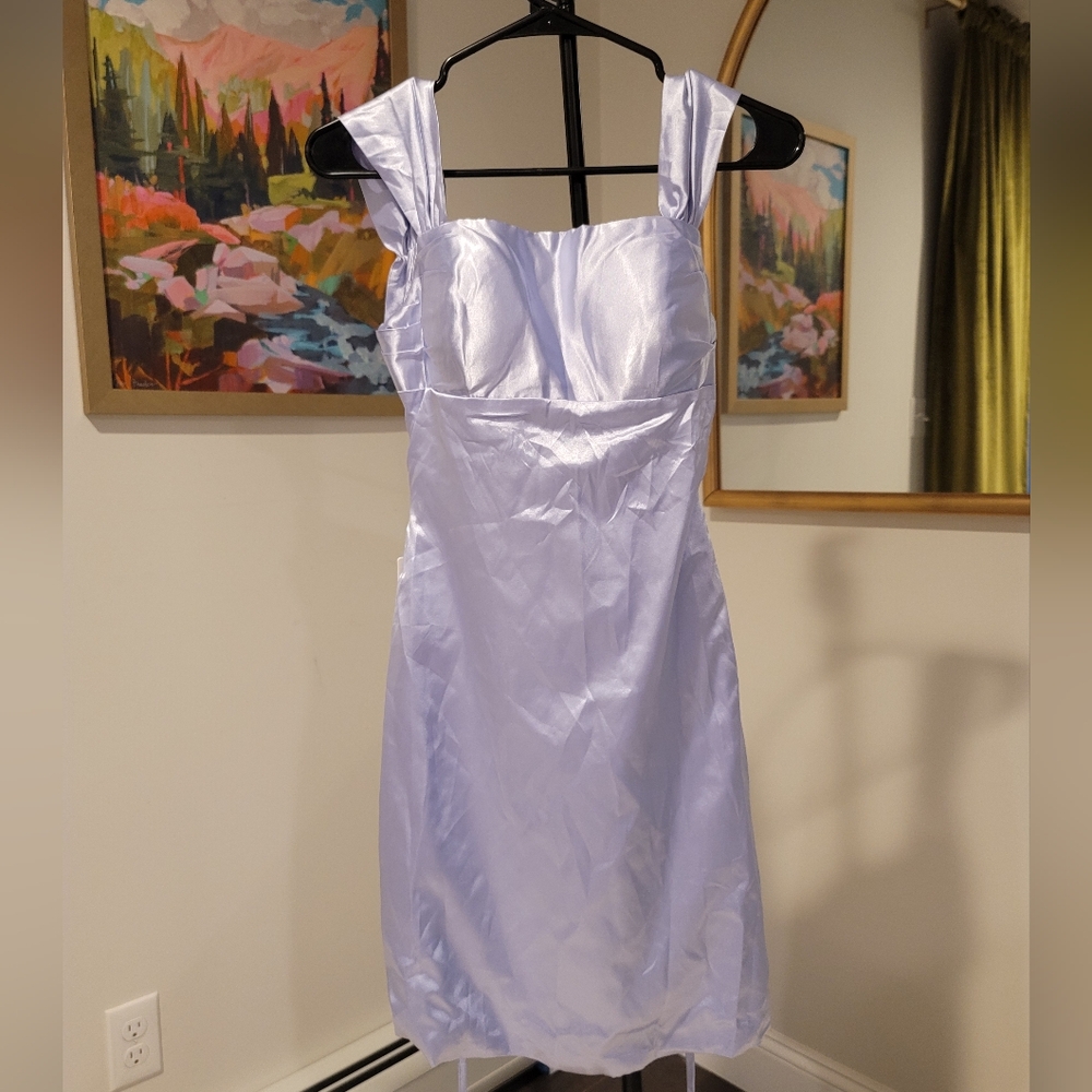 NWT Elegant Lavender Sleeveless Cocktail Dress Side Zipper Size 0